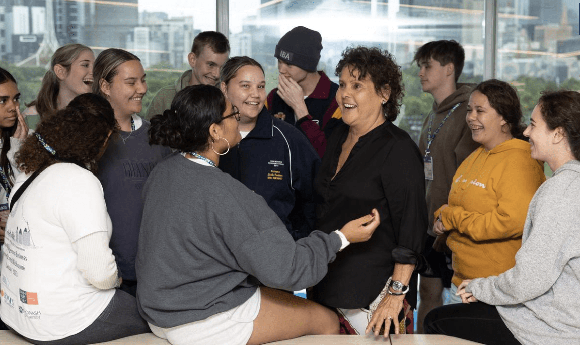 Evonne Goolagong Cawley with students of the National Indigenous Business Summer School